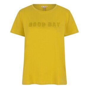 NWT ESQUALO Good Day Olive Rhinestone T Shirt